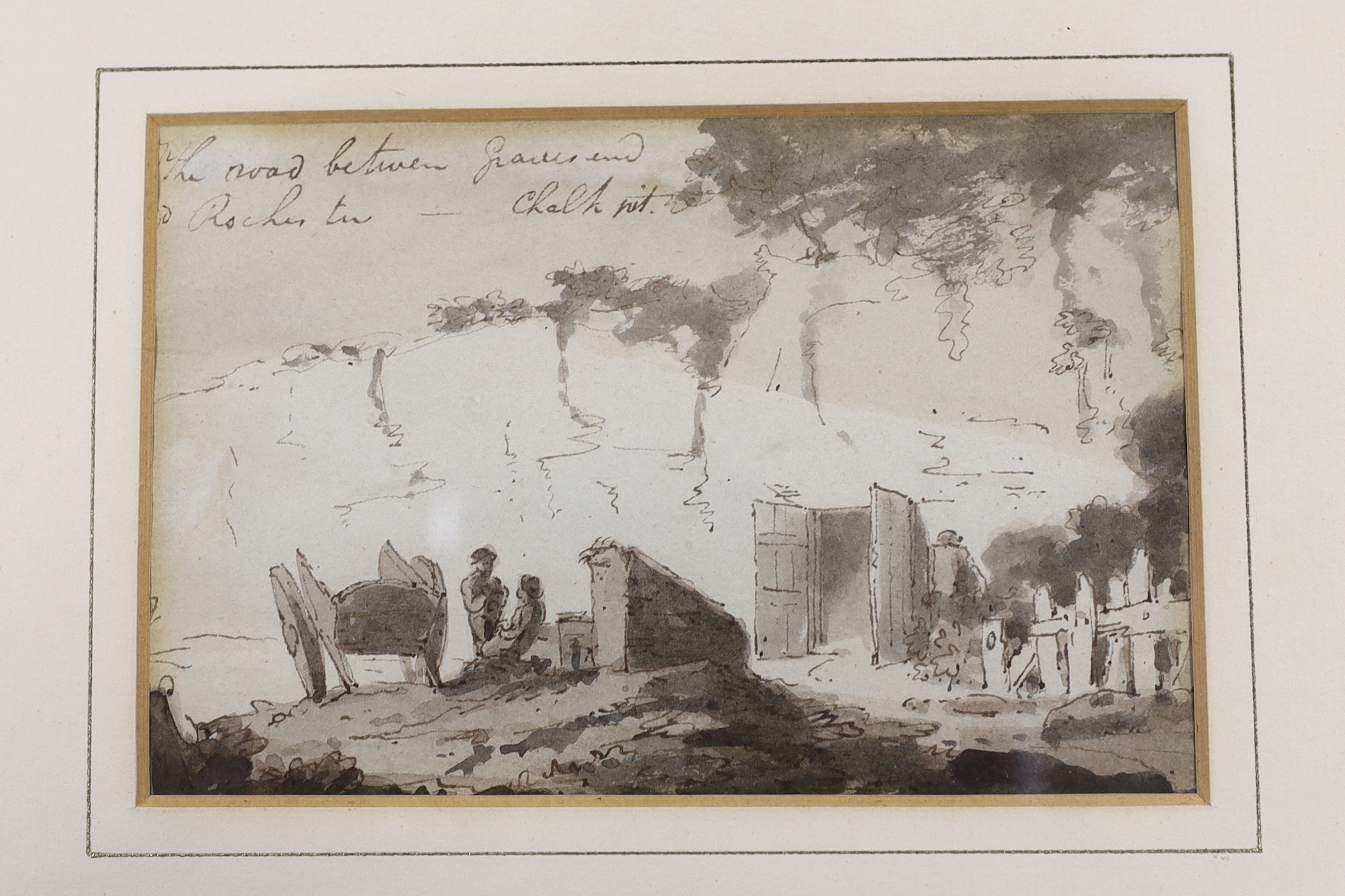 Two sepia ink and watercolours comprising Henry William Brooke (1772-1860) and William Payne (c.1760-1830), one inscribed verso 'Bought from Abbott & Holder', largest 15.5 x 22.5cm